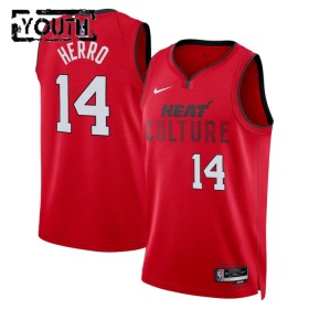 Camiseta Niños NBA Miami Heat Tyler Herro 2024-25 Nike City Edition Rojo Swingman
